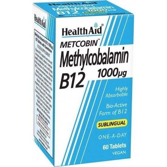 HEALTH AID - Methylcobalamin Metcobin B12 1000mg 60 ταμπλέτες HEALTH AID - Methylcobalamin Metcobin B12 1000mg 60 ταμπλέτες