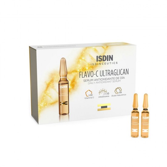 ISDIN Flavo-C Ultraglican Daily Antioxidant Serum - Αντιγήρανση & λάμψη, 10 αμπούλες x 2ml