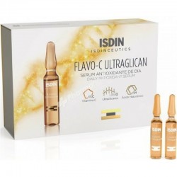 ISDIN Flavo-C Ultraglican Daily Antioxidant Serum - Αντιγήρανση & λάμψη, 10 αμπούλες x 2ml