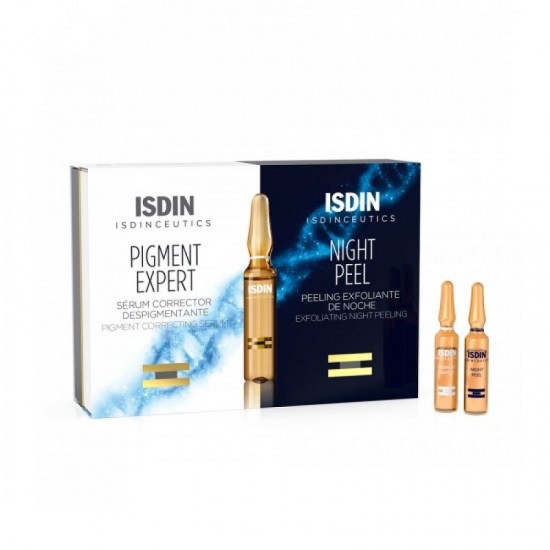 Isdin Isdinceutics Pigment Expert & Night Peel-Ορός Διόρθωσης της Χρώσης του Δέρματος και Απολεπιστικό Πίλινγκ Νυκτός, 10x2ml & 10x2ml