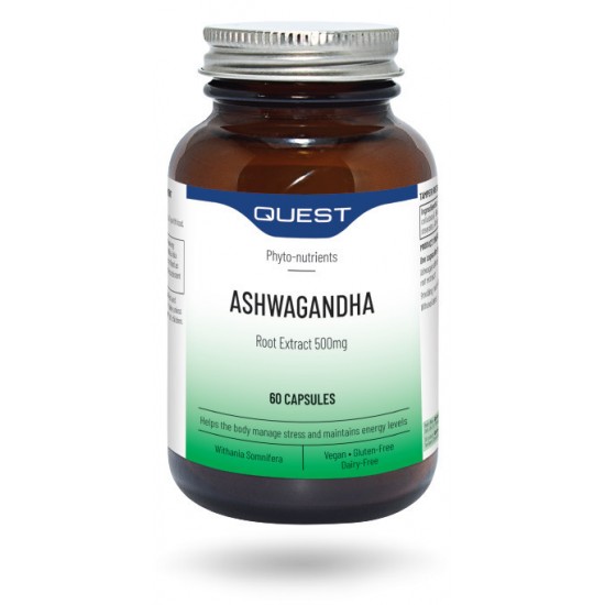 Quest Ashwagandha 500mg για τη διαχείριση του Άγχους 60 κάψουλες