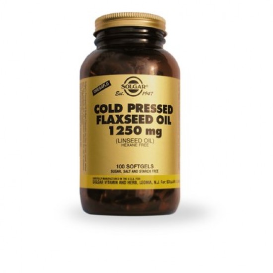 Solgar - Flaxseed Oil (Cold Pressed) 1250mg, 100 softgels Solgar - Flaxseed Oil (Cold Pressed) 1250mg, 100 softgels