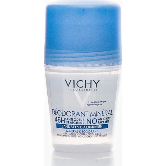 VICHY DÉODORANT Mineral 48h Αποσμητικό Χωρίς Άλατα Αλουμινίου Roll-On 50ml