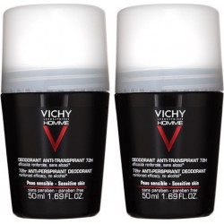 VICHY SET: HOMME Αποσμητικο 1+1 δώρο! (με έκπτωση -50% στο δεύτερο προϊόν) Homme Deodorant 72h Προστασία Απο Την Εφίδρωση 2x50ml