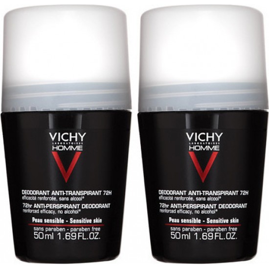 VICHY SET: HOMME Αποσμητικο 1+1 δώρο! (με έκπτωση -50% στο δεύτερο προϊόν) Homme Deodorant 72h Προστασία Απο Την Εφίδρωση 2x50ml