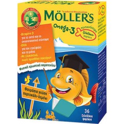 Moller's Omega 3 για Παιδιά 36 ζελεδάκια Πορτοκάλι Λεμόνι