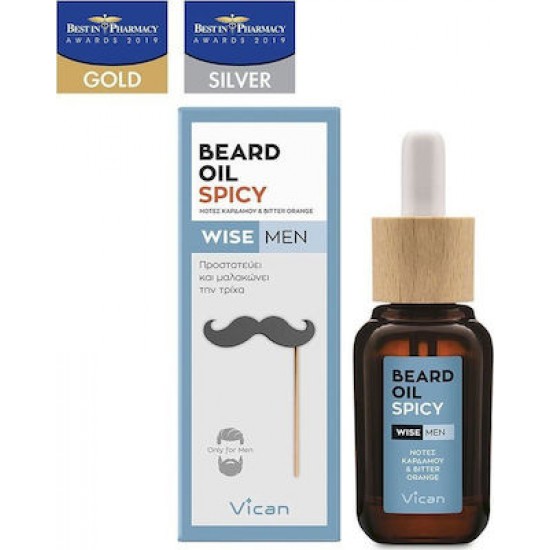 Vican Wise Men Beard Oil Spicy Λάδι για τη γενειάδα του άνδρα, 30ml Vican Wise Men Beard Oil Spicy Λάδι για τη γενειάδα του άνδρα, 30ml