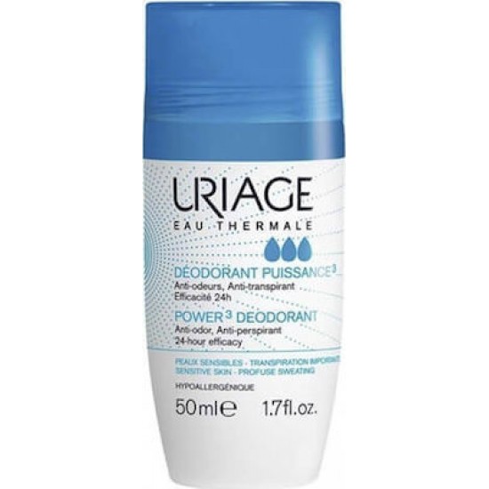 Uriage Deodorant Puissance 3 Roll-On 50ml Υποαλλεργικό Αποσμητικό, 50ml