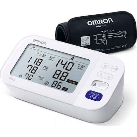 Omron M6 Comfort Automatic Upper Arm Blood Pressure Monitor Πιεσόμετρο Μπράτσου με Afib, 1 τεμάχιο