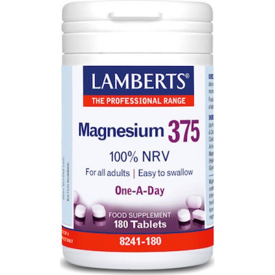 Lamberts Magnesium 375 100% NRV Συμπλήρωμα τις 4 Σημαντικότερες Μορφές Αλάτων Μαγνησίου 180 tabs Lamberts Magnesium 375 100% NRV Συμπλήρωμα τις 4 Σημαντικότερες Μορφές Αλάτων Μαγνησίου 180 tabs