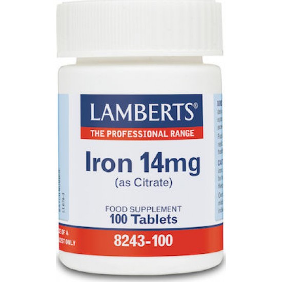 Lamberts Iron 14mg (Citrate) 100 ταμπλέτες Lamberts Iron 14mg (Citrate) 100 ταμπλέτες
