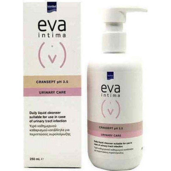 Intermed Eva Intima Cransept PH3.5 Urinary Care Υγρό Καθημερινού Καθαρισμού Ευαίσθητης Περιοχής Κατάλληλο για Περιπτώσεις Ουρολοίμωξης, 250ml Intermed Eva Intima Cransept PH3.5 Urinary Care Υγρό Καθημερινού Καθαρισμού Ευαίσθητης Περιοχής Κατάλληλο για Περιπτώσεις Ουρολοίμωξης, 250ml