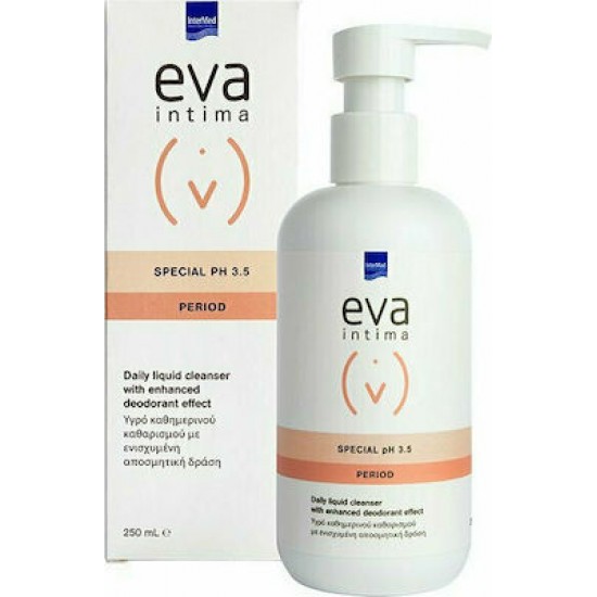 Intermed Eva Intima Special PH3.5 Period Υγρό Καθημερινού Καθαρισμού Ευαίσθητης Περιοχής με Ενισχυμένη Αποσμητική Δράση, 250ml