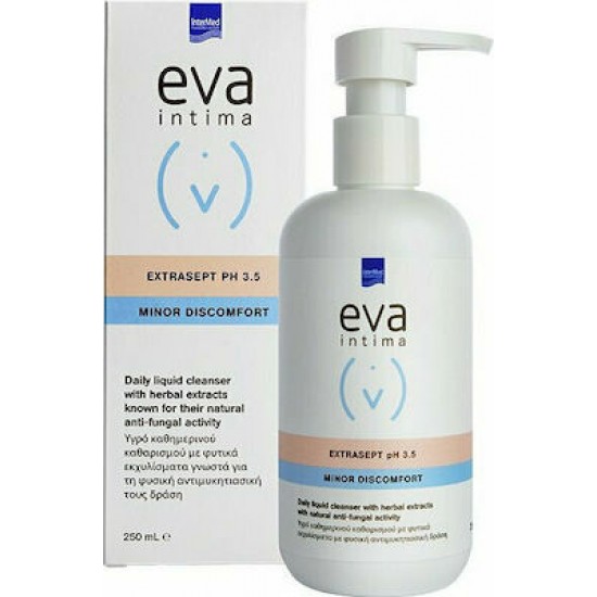 Intermed Eva Intima Extrasept pH 3.5 Minor Discomfort Υγρό Καθημερινού Καθαρισμού Ευαίσθητης Περιοχής με Φυσική Αντιμυκητιασική Δράση, 250ml