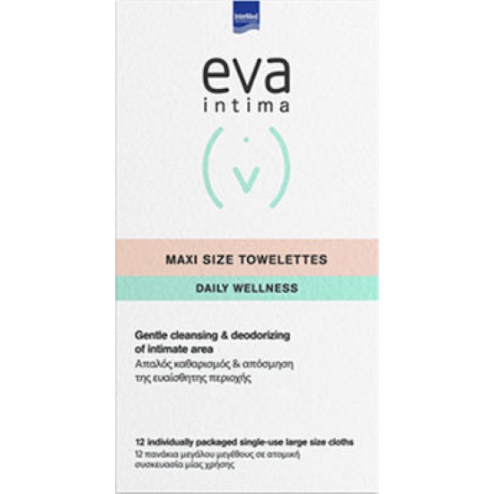 Intermed Eva Intima Maxi Size Towelettes Individually Packed Άμεσος Καθαρισμός & Απόσμηση Της Ευαίσθητης Περιοχής 12 πανάκια Intermed Eva Intima Maxi Size Towelettes Individually Packed Άμεσος Καθαρισμός & Απόσμηση Της Ευαίσθητης Περιοχής 12 πανάκια