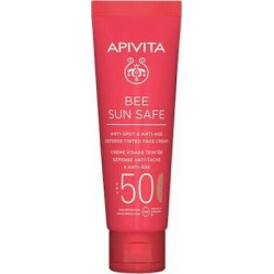 Apivita Bee Sun Safe Face Cream Against Freckles and Wrinkles Tinted Result SPF50, 50ml