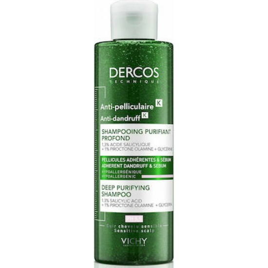 Vichy Dercos Anti Dandruff Κ Αντιπυτιριδικό Σαμπουάν για Ευαίσθητο Τριχωτό, 250ml