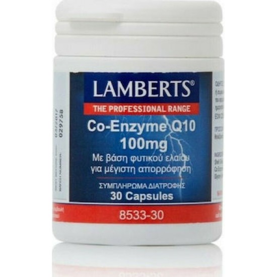 Lamberts - CO-ENZYME Q10 30CAPS - 100 MG Lamberts - CO-ENZYME Q10 30CAPS - 100 MG