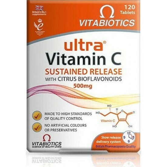 Vitabiotics Ultra Vitamin C Sustained Release with Citrus Bioflavonoids 500mg 60 κάψουλες