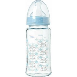 Korres Agali Glass Baby Bottle with Medium Flow Silicone Nipple 3m + 230ml