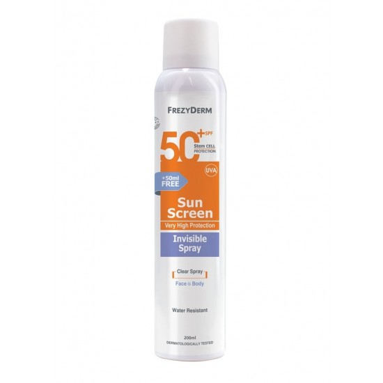 Frezyderm Sun Screen Invisible Spray for Face & Body SPF50 200ml