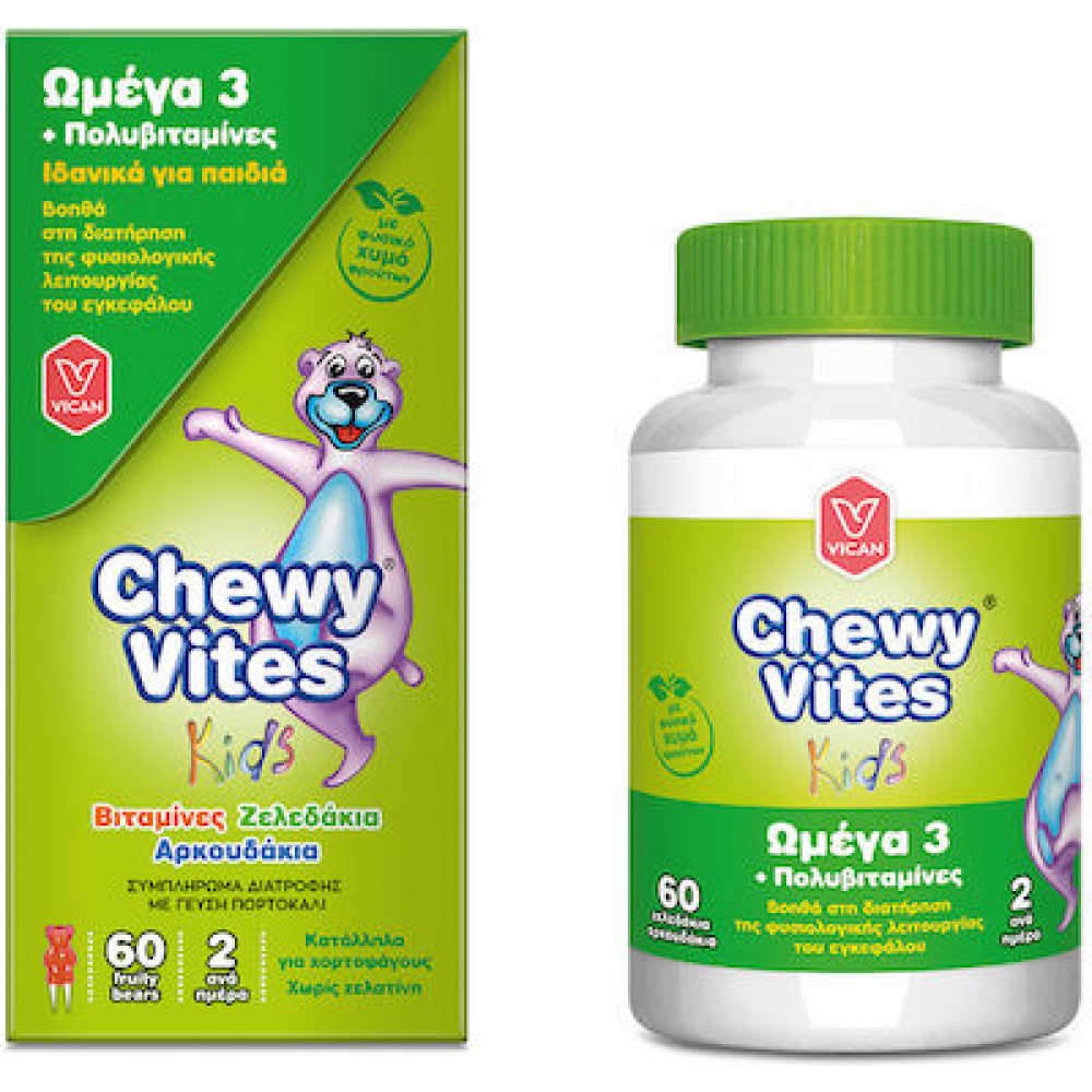 Vican Chewy Vites Jelly Bears Omega 3 + Multivitamin, 60 μασώμενα ζελεδάκια