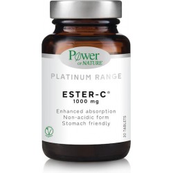Power Of Nature Platinum Range Ester-C Βιταμίνη για Ενίσχυση του Ανοσοποιητικού, τo Δέρμα & Αντιοξειδωτική δράση 1000mg 30 ταμπλέτες