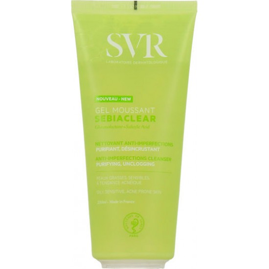 SVR Laboratoire Dermatologique Sebiaclear Gel Καθαρισμού Προσώπου για Ακνεϊκές Επιδερμίδες 200ml