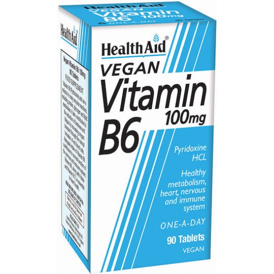 Health Aid B6 Vitamin Βιταμίνη για την Υγεία του Νευρικού Συστήματος 100mg 90 ταμπλέτες