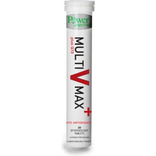 Power Health Multi V Max Plus Q10 Πολυβιταμίνη για Ενέργεια 50mg Ροδάκινο 20 αναβράζοντα δισκία