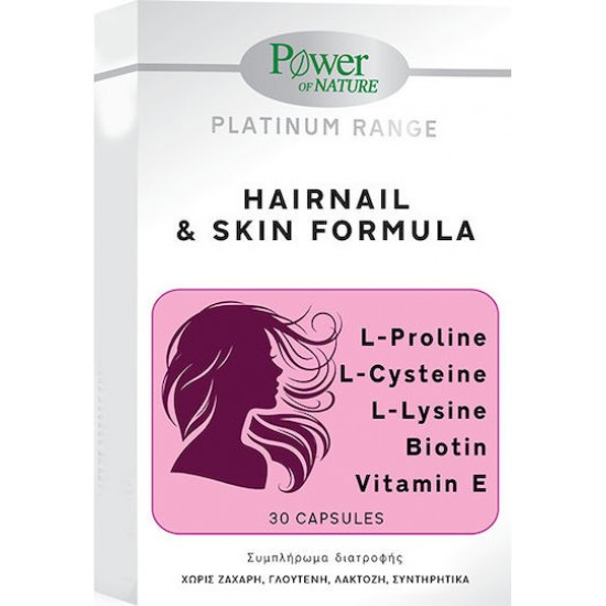 Power Health Platinum Range Hairnail & Skin Formula 100mg Ειδικό Συμπλήρωμα Διατροφής 30 κάψουλες