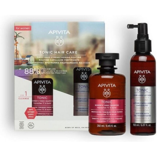 Apivita Tonic Hair Care Σετ Περιποίησης Μαλλιών κατά της Τριχόπτωσης για Λιπαρά Μαλλιά με Σαμπουάν και Λοσιόν 2τμχ