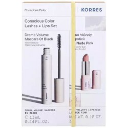 Korres Conscious Color Lashes and Lips Set Σετ Μακιγιάζ για Μάτια & Χείλη 01 Black & 13 Nude Pink 2τμχ