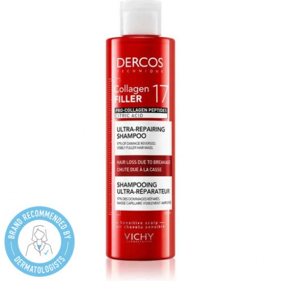  Vichy Dercos Collagen Filler Deep Repair Shampoo Against Hair Breakage 17 Volume Ml 200 