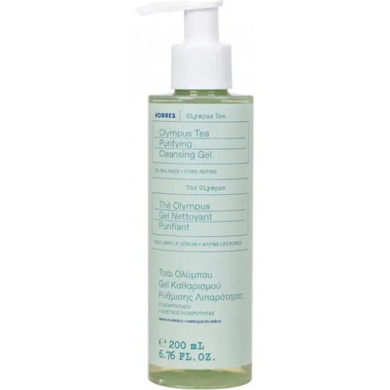  Korres Olympus Tea Gel Καθαρισμού Προσώπου για Έλεγχο λιπαρότητας & Αντιοξειδωτική δράση 200ml 